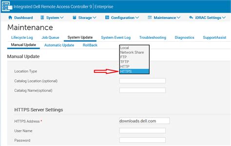 Dell PowerEdge: How to update the firmware using HTTPS .